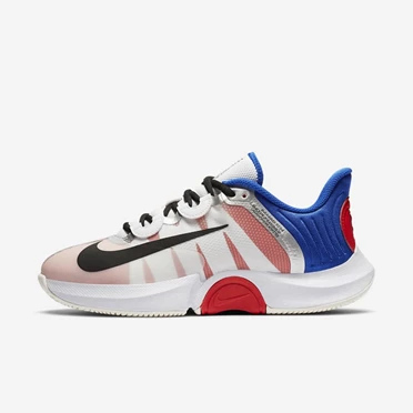 Nike NikeCourt Air Zoom Tenis Ayakkabısı Kadın Beyaz Mavi Açık Kırmızı Siyah | TR4258059