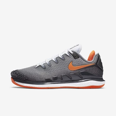 Nike NikeCourt Air Zoom Tenis Ayakkabısı Erkek Metal Koyu Gri Gri Gri Turuncu | TR4258268