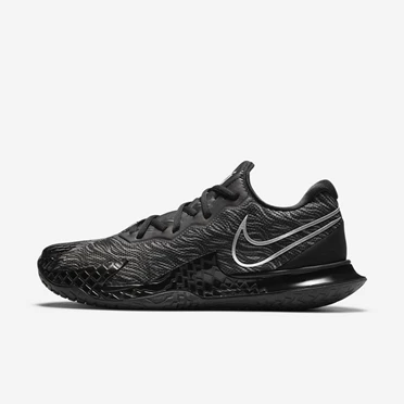 Nike NikeCourt Air Zoom Tenis Ayakkabısı Erkek Siyah Kırmızı Metal Gümüş | TR4258315
