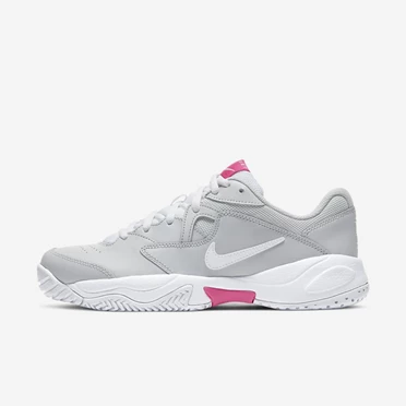 Nike NikeCourt Lite 2 Tenis Ayakkabısı Kadın Gri Pembe Beyaz | TR4256325
