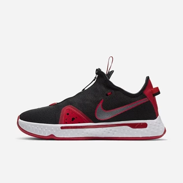 Nike PG 4 Basketbol Ayakkabısı Erkek Siyah Beyaz Kırmızı | TR4258310