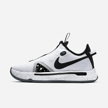 Nike PG 4 Basketbol Ayakkabısı Kadın Beyaz Platini Siyah | TR4258158