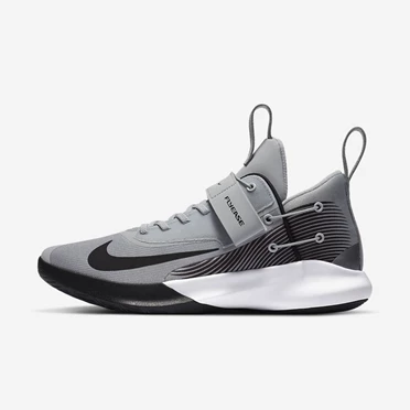 Nike Precision 4 Basketbol Ayakkabısı Erkek Açık Gri Beyaz Siyah | TR4258974