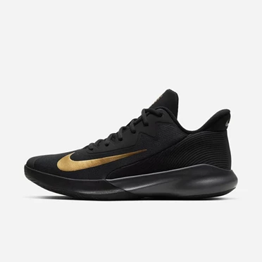 Nike Precision 4 Basketbol Ayakkabısı Kadın Siyah Koyu Gri Metal Altın | TR4257668