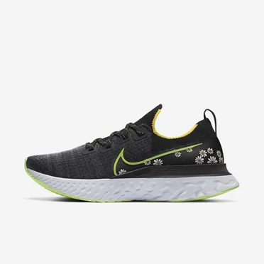 Nike React Infinity Run Flyknit Koşu Ayakkabısı Erkek Siyah Sarı Beyaz Yeşil | TR4259282