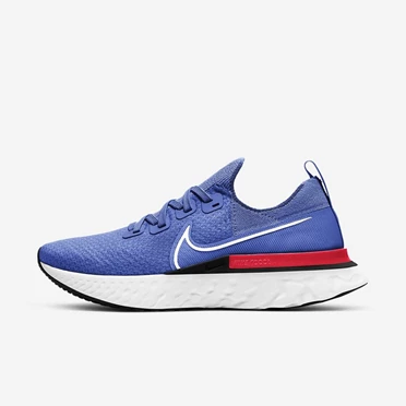 Nike React Infinity Run Flyknit Koşu Ayakkabısı Erkek Mavi Açık Kırmızı Siyah Beyaz | TR4259506
