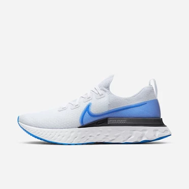 Nike React Infinity Run Flyknit Koşu Ayakkabısı Erkek Beyaz Beyaz Platini Mavi | TR4259577