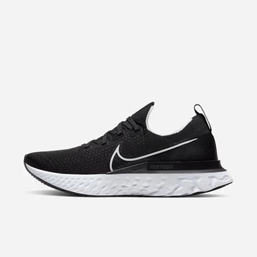 Nike React Infinity Run Flyknit Spor Ayakkabı Erkek Siyah Koyu Gri Beyaz | TR4256504