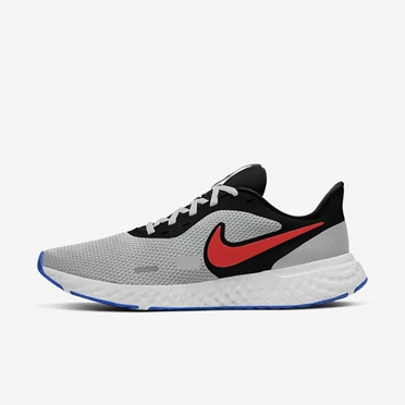 Nike Revolution 5 Koşu Ayakkabısı Erkek Siyah Gri Kırmızı | TR4256651