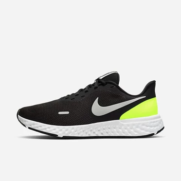 Nike Revolution 5 Koşu Ayakkabısı Erkek Siyah Beyaz Gri | TR4259047