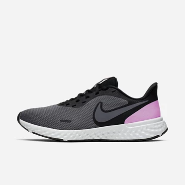 Nike Revolution 5 Koşu Ayakkabısı Kadın Siyah Koyu Gri Platini Pembe | TR4258573