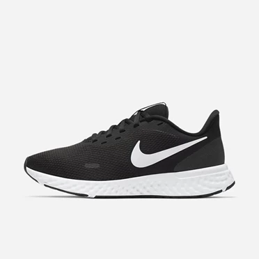 Nike Revolution 5 Koşu Ayakkabısı Kadın Siyah Koyu Gri Beyaz | TR4258956