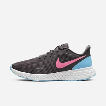 Nike Revolution 5 Koşu Ayakkabısı Kadın Gri Mavi Gümüş Mor Pembe | TR4259455