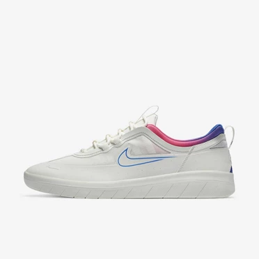 Nike SB Nyjah Free Kaykay Ayakkabısı Kadın Beyaz Pembe Pembe Mavi | TR4257181
