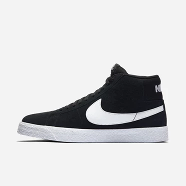 Nike SB Zoom Blazer Mid Cut Kaykay Ayakkabısı Erkek Siyah Beyaz Beyaz Beyaz | TR4258325