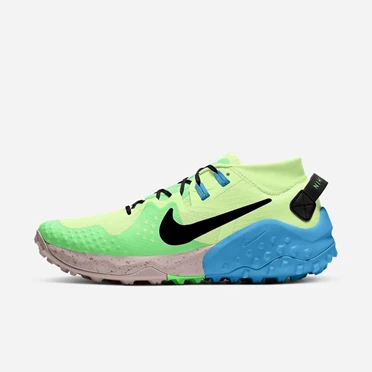 Nike Wildhorse 6 Patika Koşu Ayakkabısı Erkek Yeşil Mavi Siyah | TR4257335