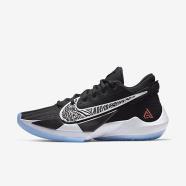Nike Zoom Freak 2 Basketbol Ayakkabısı Erkek Siyah Beyaz | TR4258633
